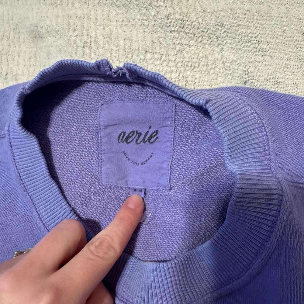 Aerie women’s Crewneck Sweater in Rich Purple - Picture 2 of 3